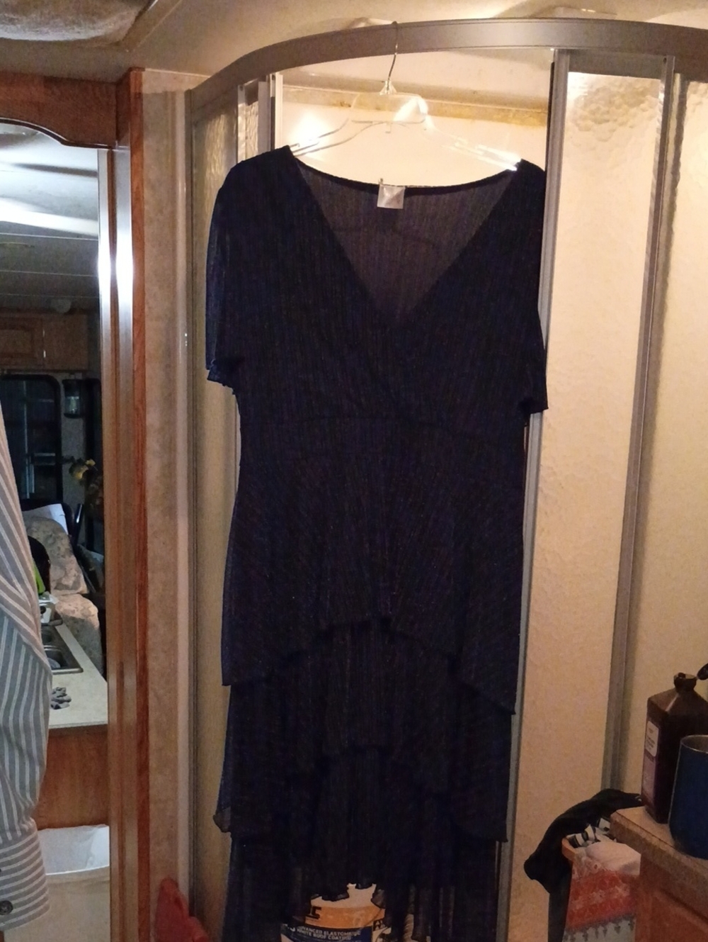 Women's Siren Lily Navy Blue With Sparkly  Dress Size 3X  50 Inches Long